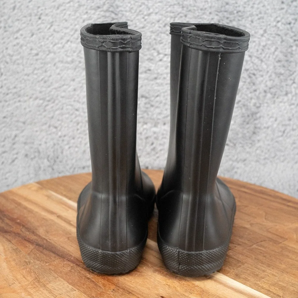 Hunter Kids First Classic‎ Rain Boots Matte Black Waterproof Rubber Size 10B/11G